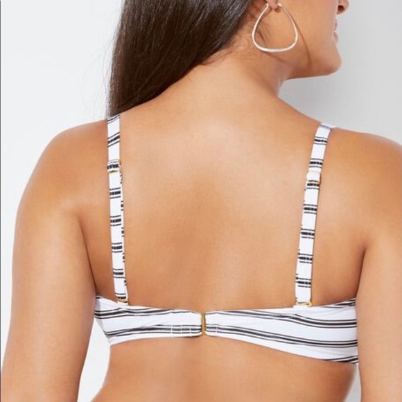 NWT Swimsuits For‎ Black/White Stripe Top Sz 10 - Picture 3 of 5